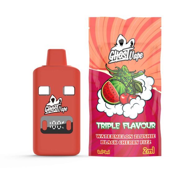 Ghost Vape - Watermelon Zlushie / Black Cherry Fizz - 2000mg (1g/ 1g ) THC VAPE