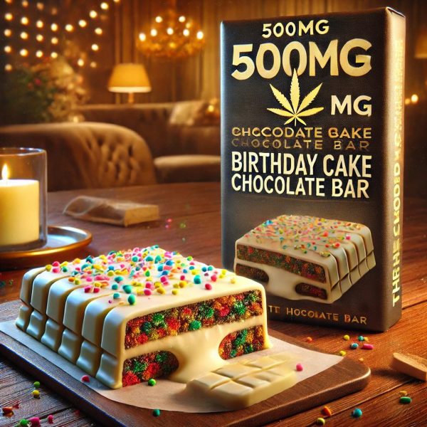 White Chocolate Birthday Cake Bar – 500mg THC Cannabis-Infused