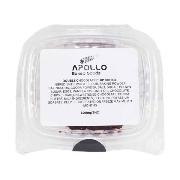 Apollo Baked Goods – Double Chocolate Chip Cookies – 600mg THC