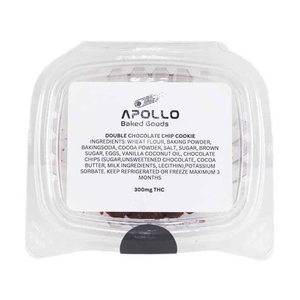 Apollo Baked Goods- Double Chocolate Chip Cookies – 300mg THC