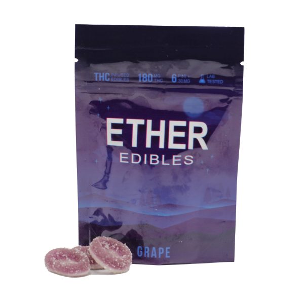 Ether Edibles – Grape Rings 180MG THC