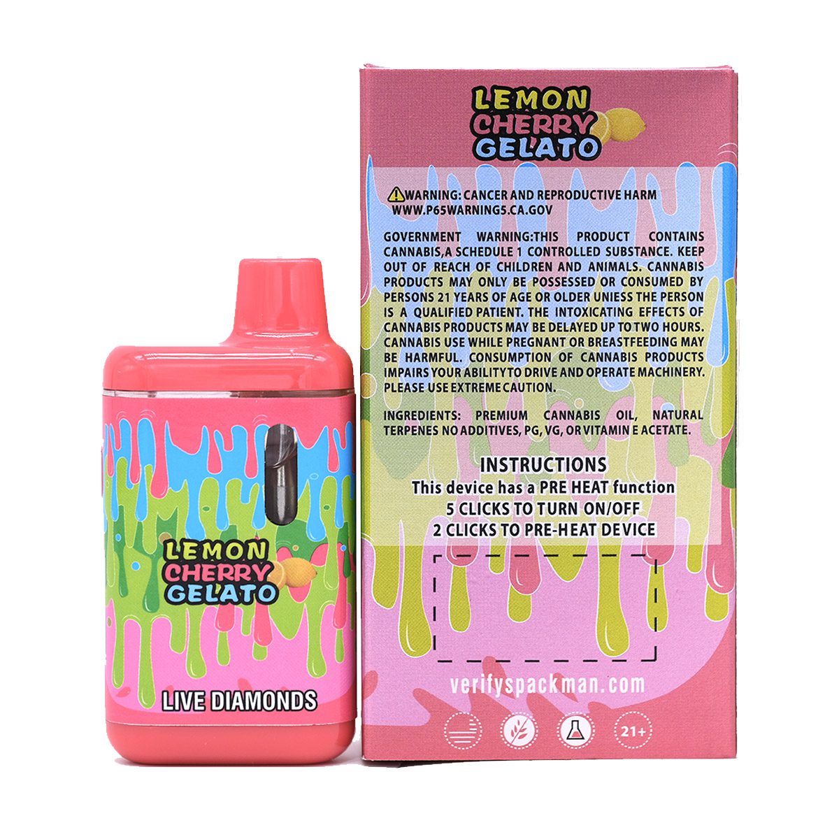 Pack Man Lemon Cherry Gelato 2000mg - Image 2