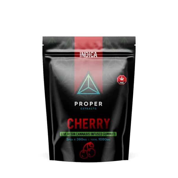 Cherry Live Resin Gummies 1080mg THC By Proper Extracts