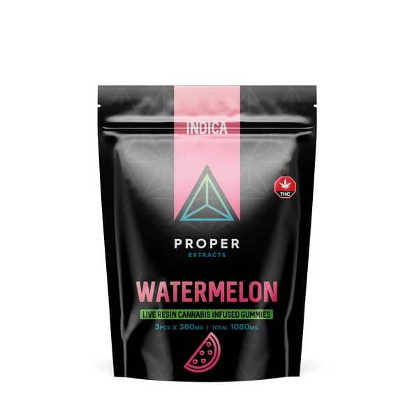 Watermelon Live Resin Gummies 1080mg THC By Proper Extracts