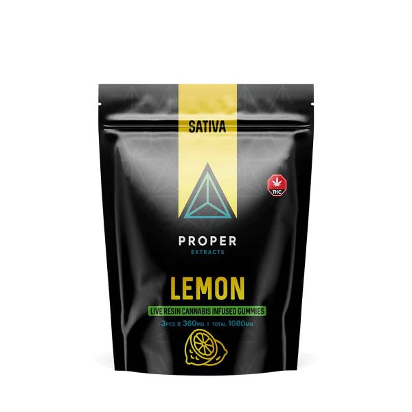 Lemon Live Resin Gummies 1080mg THC By Proper Extracts