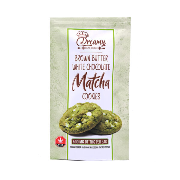 Dreamy Delite Canna Cookies — Brown Butter White Chocolate Matcha — 500MG THC